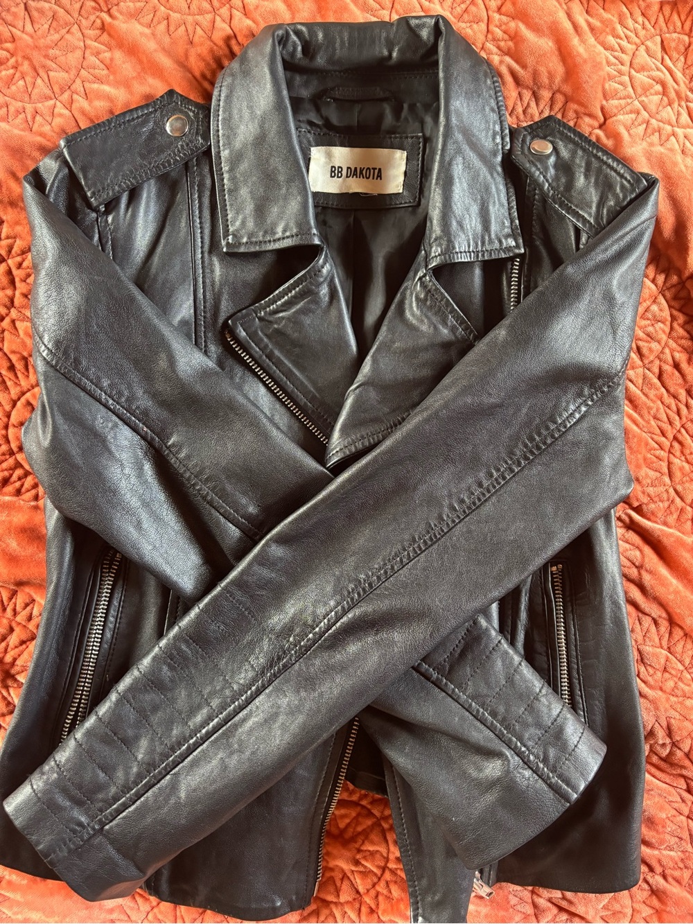 BB Dakota Black Leathert Biker Jacket